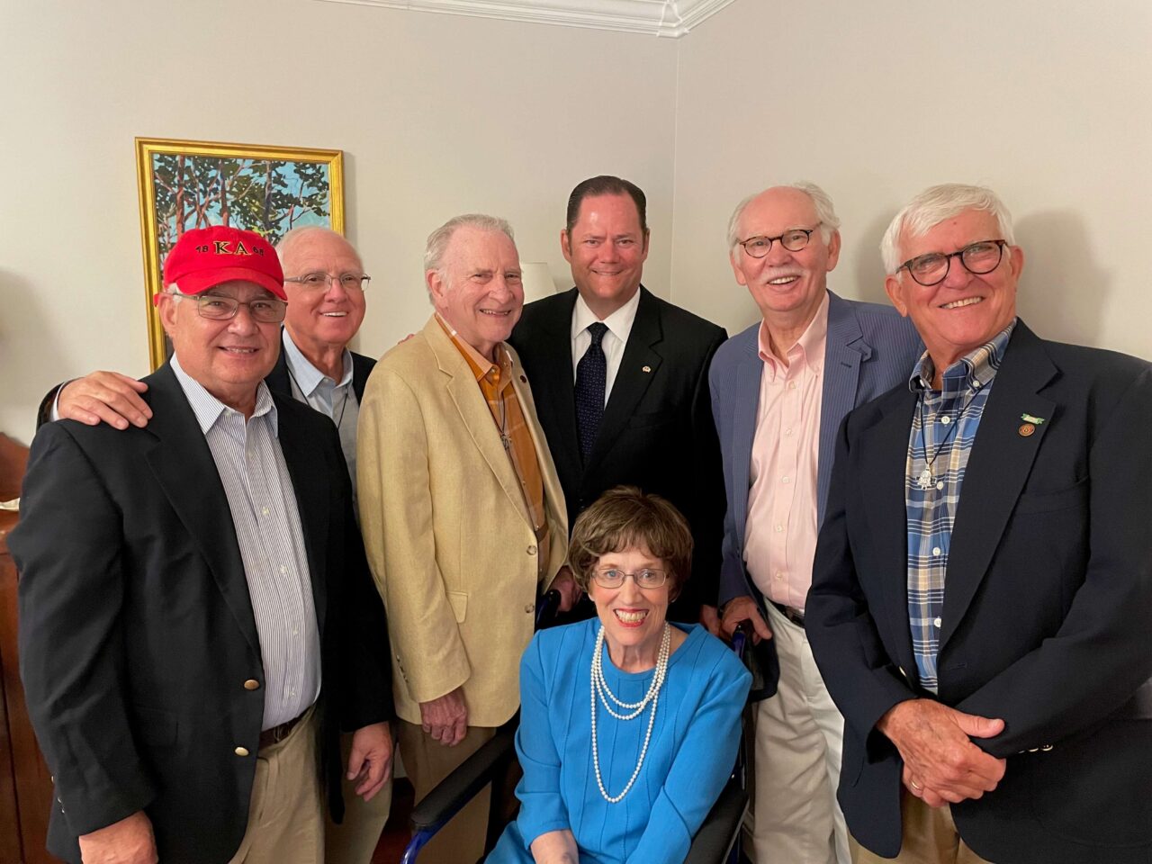 men standing with widow